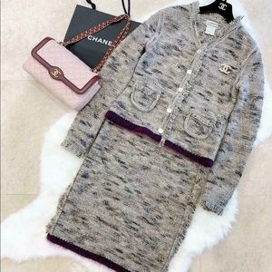 Chanel 1999 Wool Sweater Skirt Suit